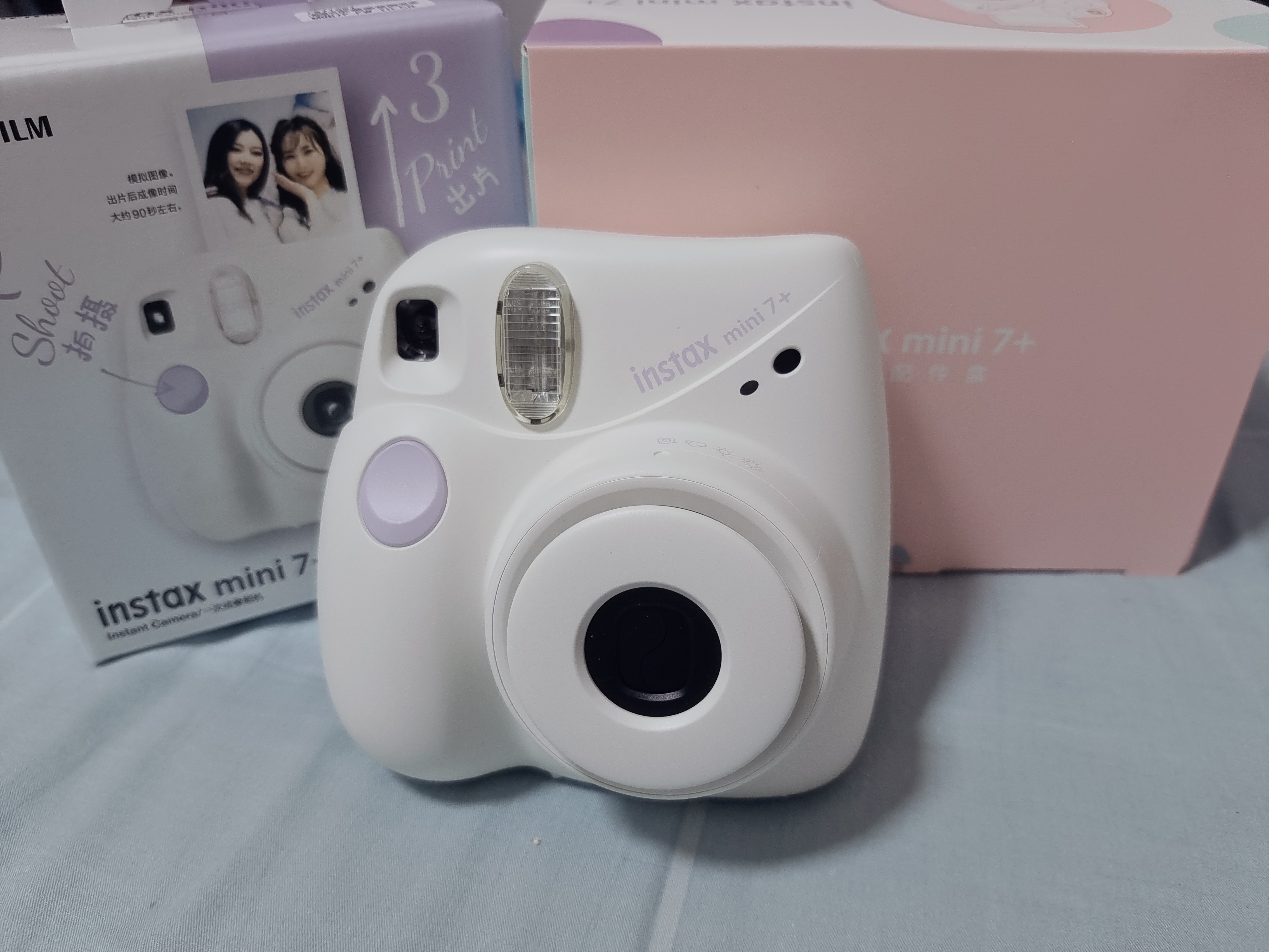 新款上市富士instax一次成像拍立得相机mini7mini7c升级款mini7白色