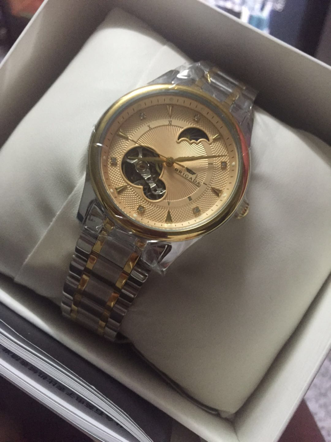 宝茄达brigada 手表男月相镂空机械表男表bjd-6005g