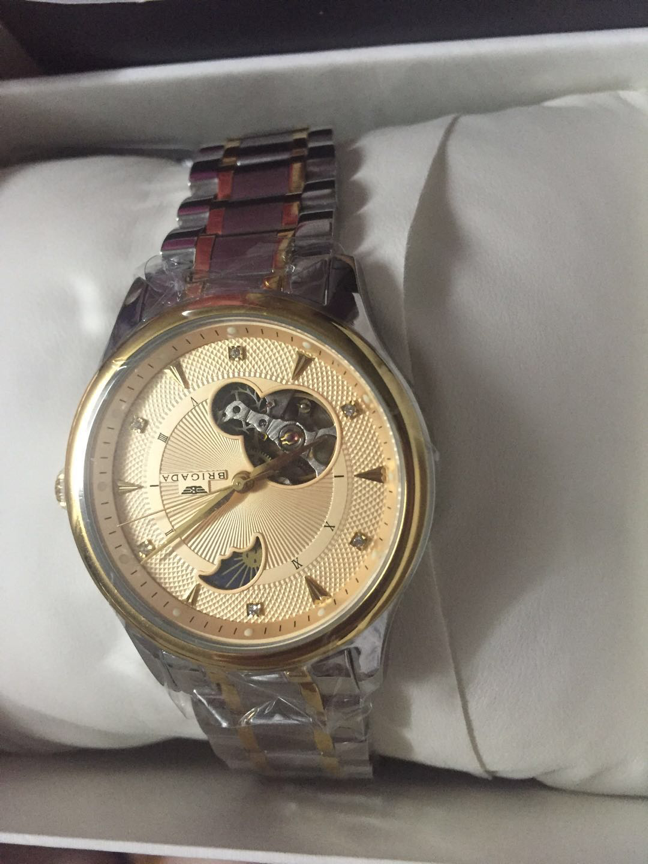 宝茄达brigada 手表男月相镂空机械表男表bjd-6005g